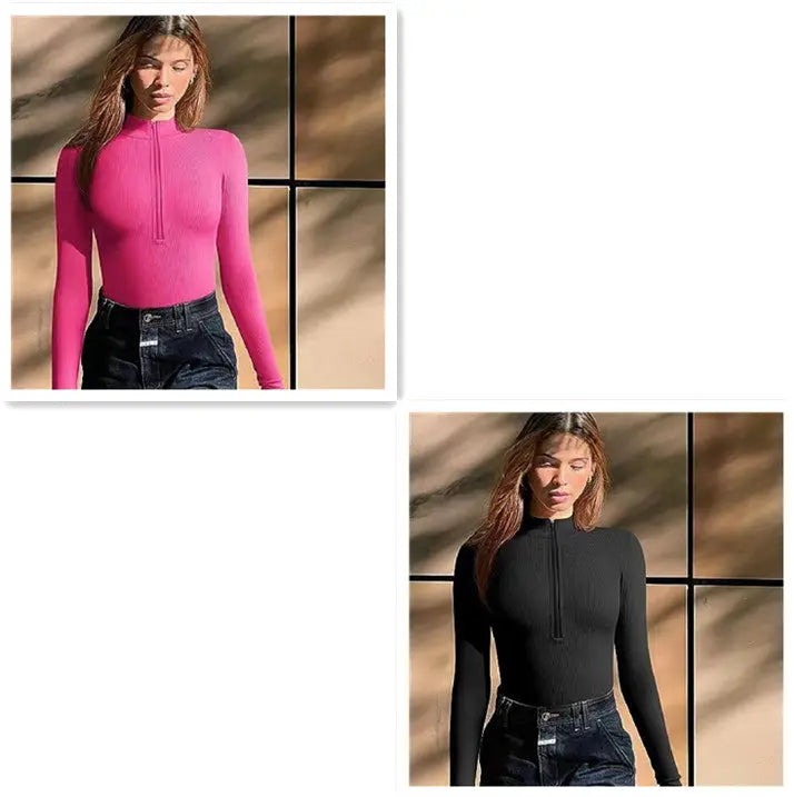 Fashion Long Sleeve Zipper Jumpsuit Seamless Slimming Shapewear For Women Romper hercurva