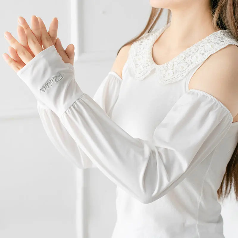 Viscose Fiber Oversleeve Sun Protection Thin Loose Gloves Sleeves hercurva