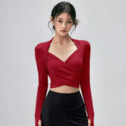 Fitness Top With Chest Pads Yoga WearTight-fitting Long-sleeve Activewear hercurva
