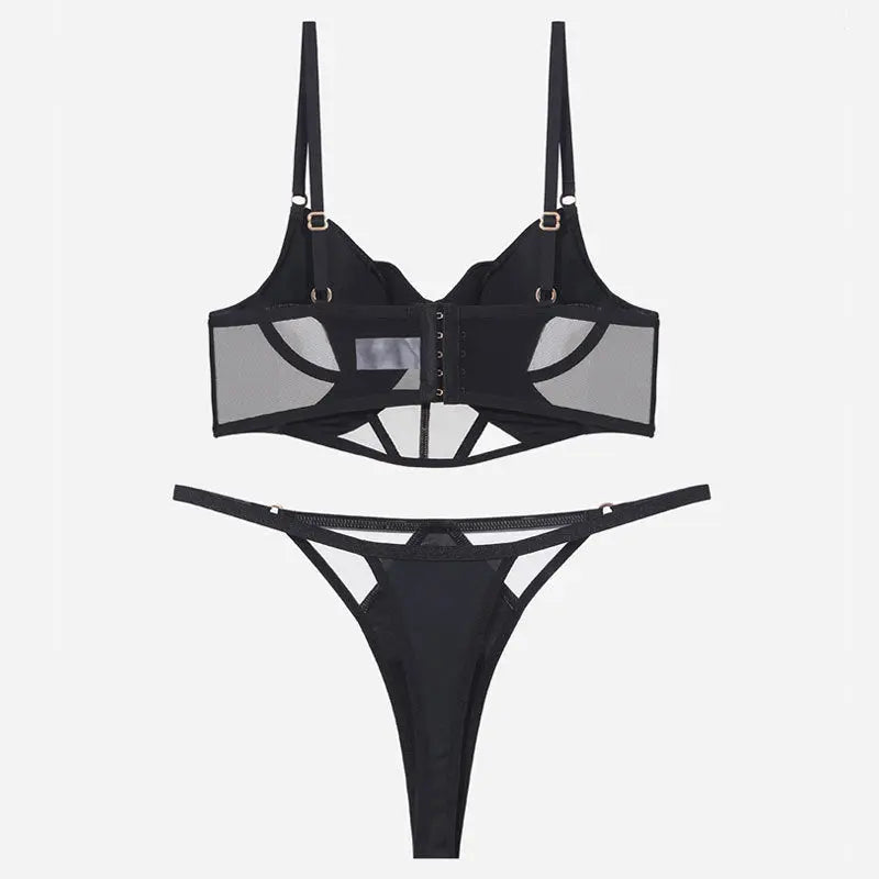 Glossy Mesh Hollow French Underwear Women hercurva
