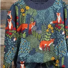 Casual Round Neck Sweater Couple's Tops hercurva