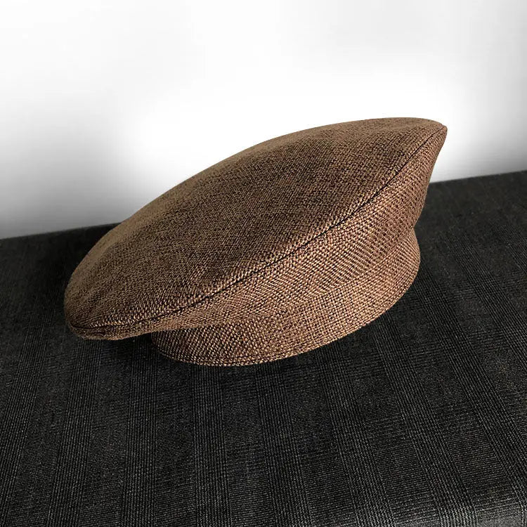 Dark Beret For Women With Large Faces Black Painters Cap hercurva