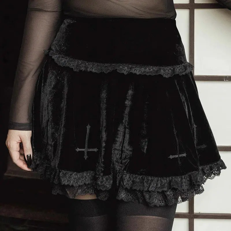 Lace Suede Skirt hercurva