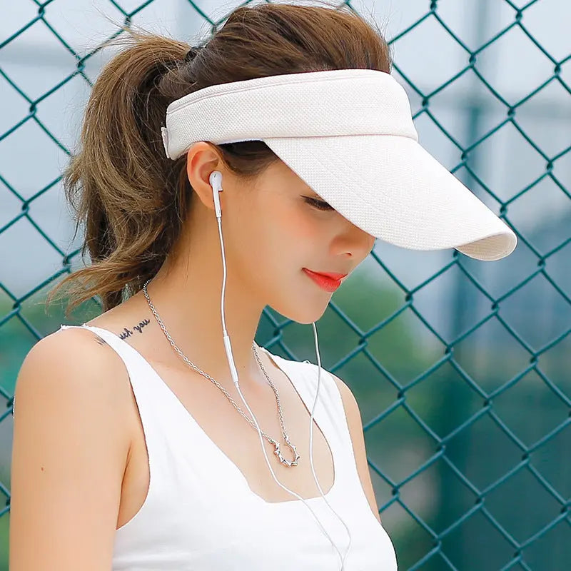 Sun Hat Visor Caps Summer Beach Sunhat Sport Headband Classic Cap Adjustable Sun Sports Visor Hat Baseball Cap hercurva