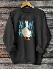 Women's Long Sleeved Honk Honk Printed Hoodie hercurva