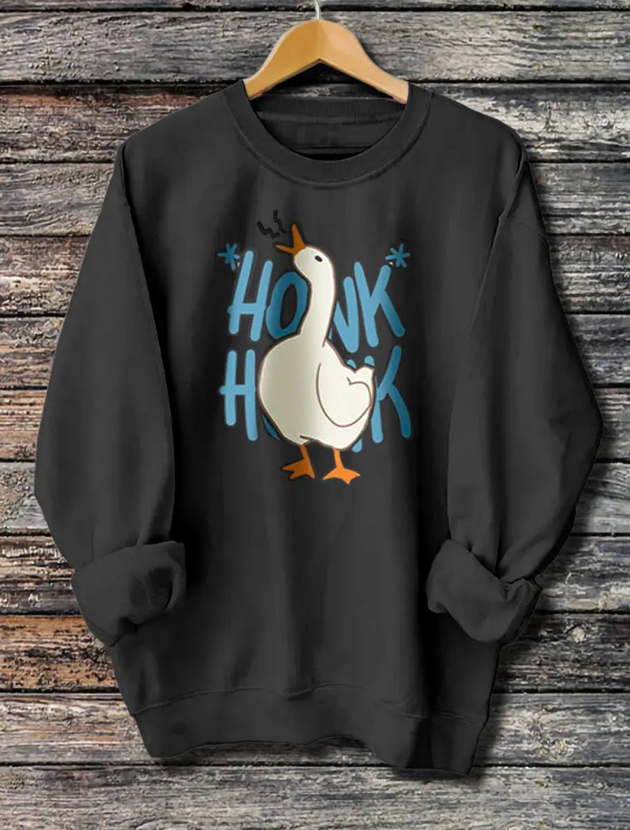 Women's Long Sleeved Honk Honk Printed Hoodie hercurva