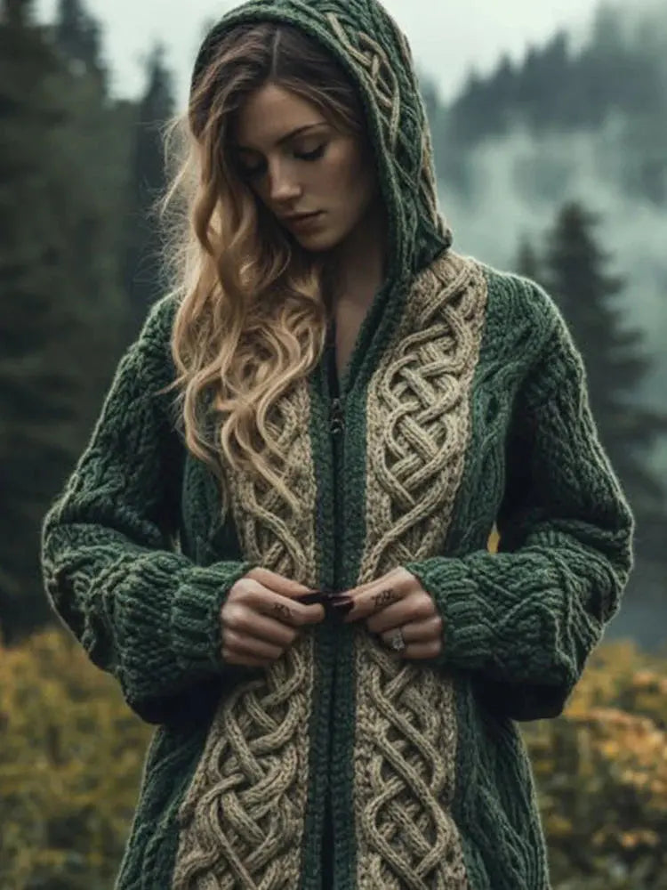 Women's Skin-friendly, Anti-pilling Knitted Cardigan With A Round Neckline, Loose Fit, And Long Length hercurva
