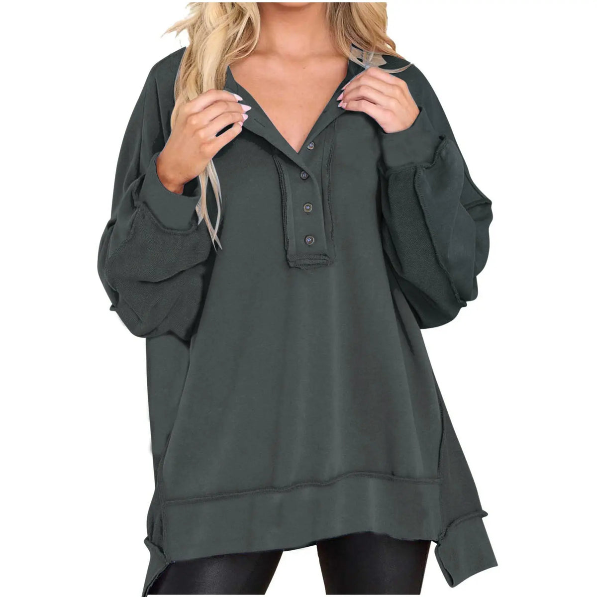 New Women's Round Neck Solid Color Top hercurva