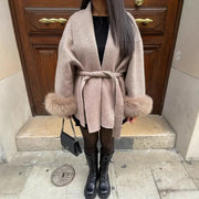 Furry Sleeves Overcoat Long Coat hercurva