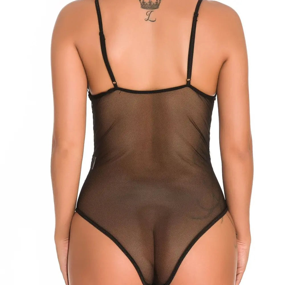 Women's Mesh Lace Sling Bodysuit hercurva