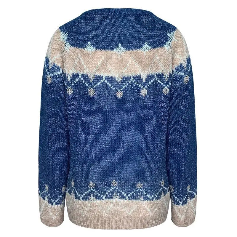 Knitted flower women's sweater hercurva