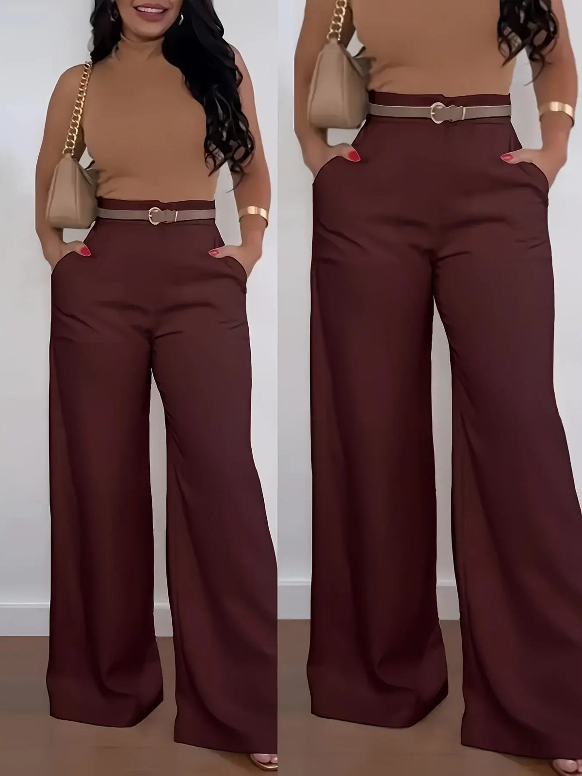 Solid Color BASIC Versatile Casual Flared Pants hercurva