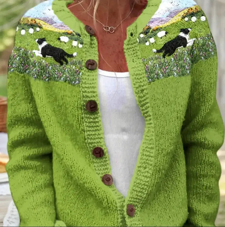 3D Digital Printing Cardigan Knitted Coat hercurva