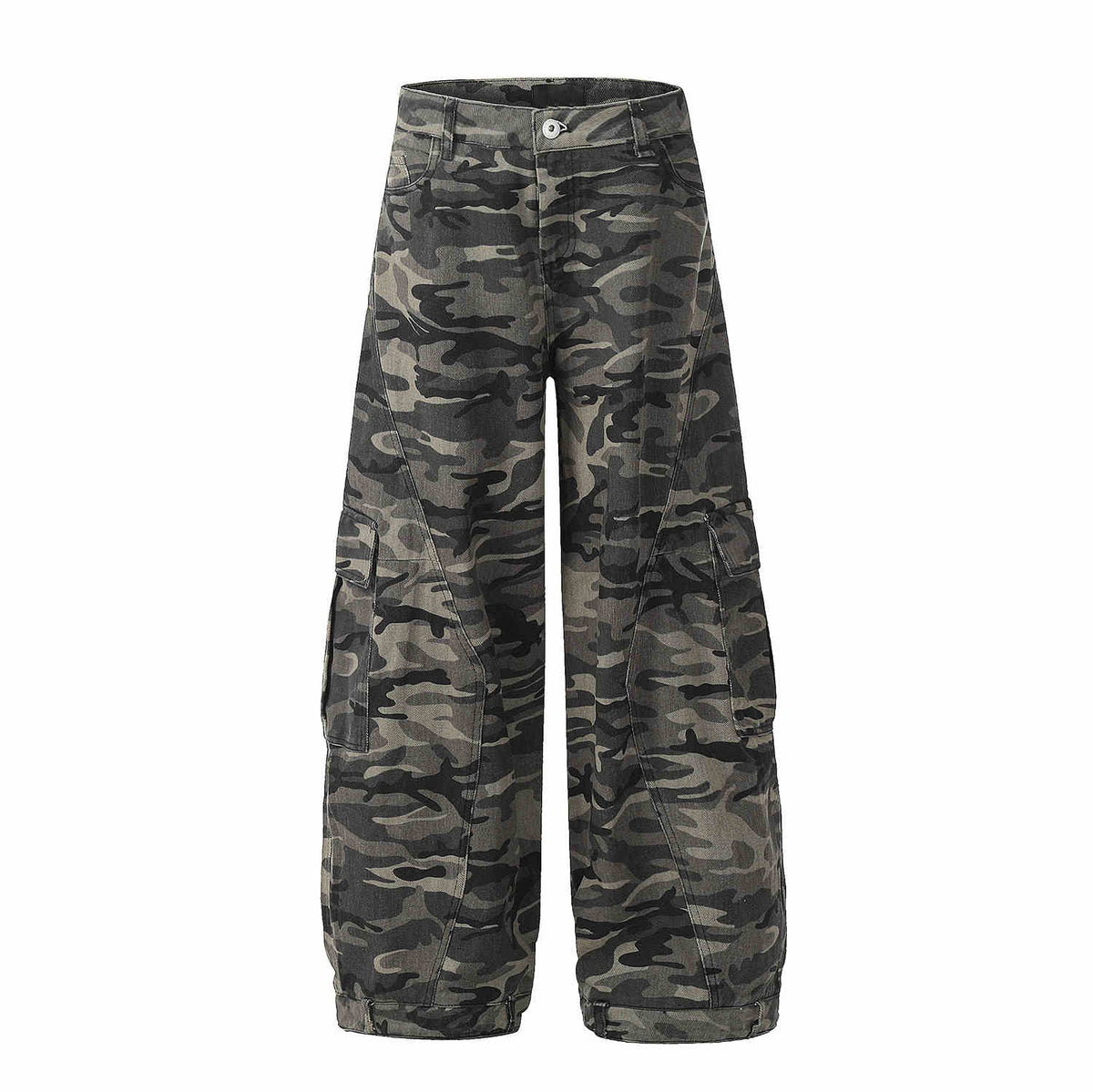 Retro Camouflage Wide-leg Overalls Women's Loose Casual Pants hercurva