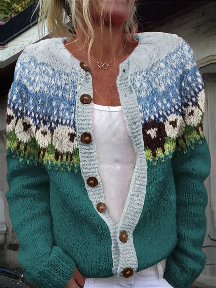 3D Digital Printing Cardigan Knitted Coat hercurva
