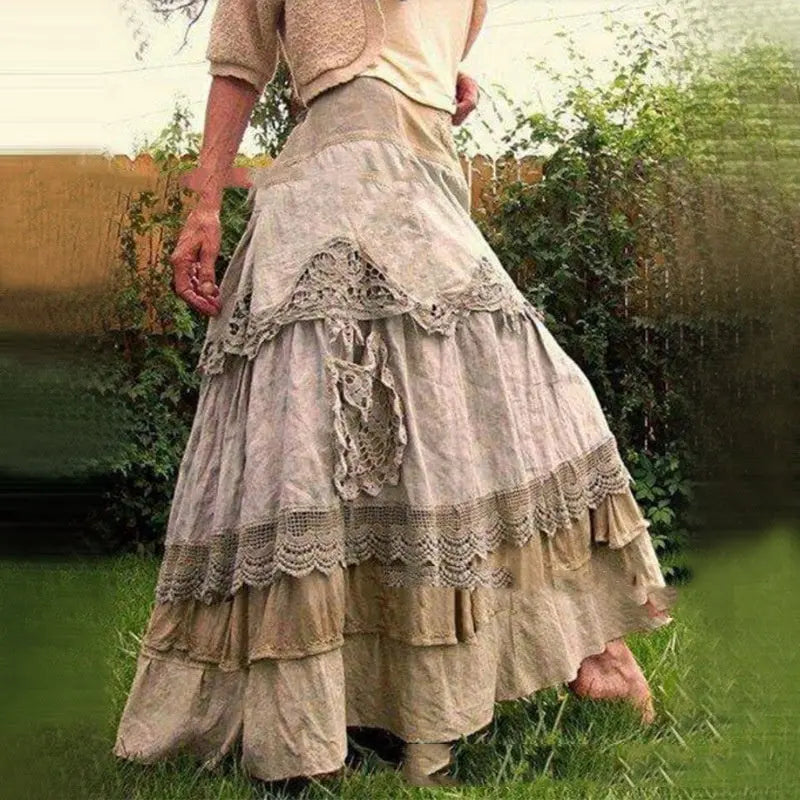 Women's Stitching Lace Large Swing Cake Skirt hercurva