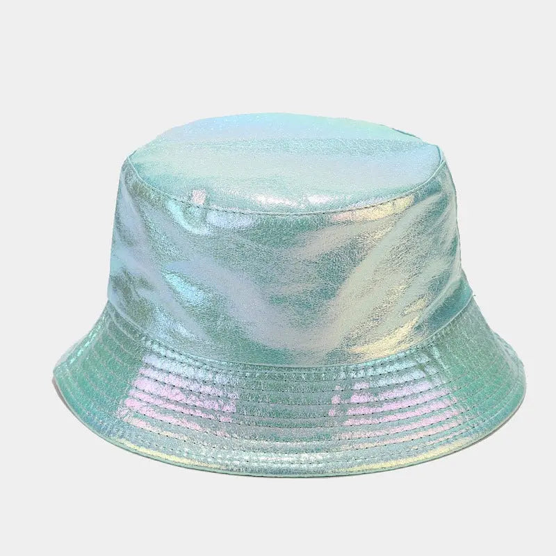 New Lacquer Leather Fisherman Hat Female Creativity hercurva