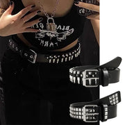 Rivet Belt Rock Trend Punk Bullet Black Belt Men And Women Personality Fashion Hip-hop Accessories hercurva
