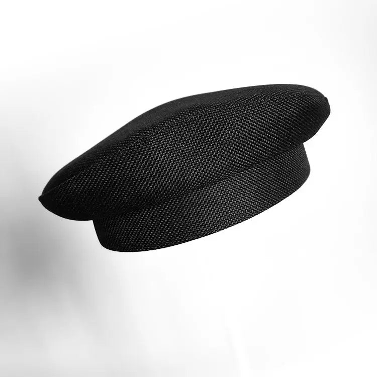 Dark Beret For Women With Large Faces Black Painters Cap hercurva