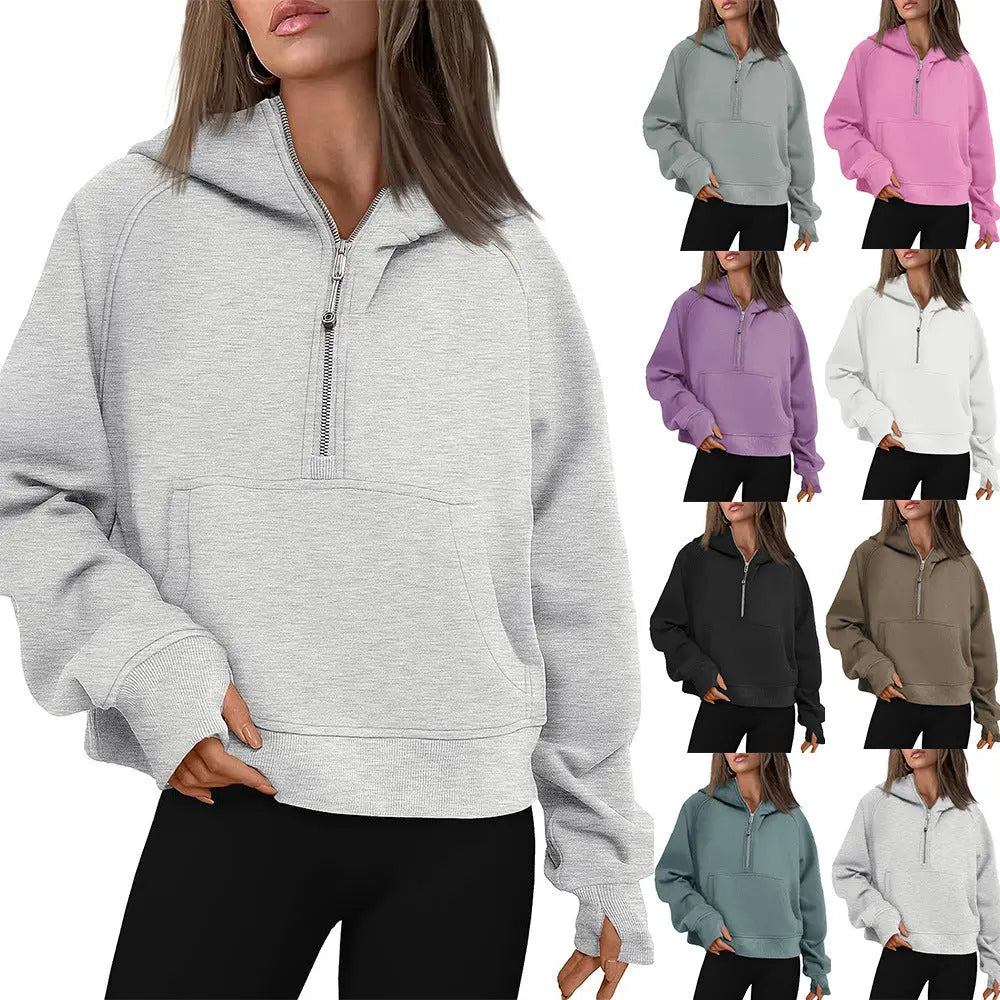 Fall Winter Hooded Zipper Thickening Sweater hercurva