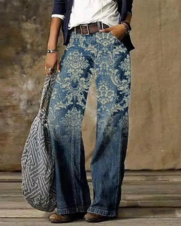 Diagonal Cloth Jeans 3D Pattern Casual Pants hercurva