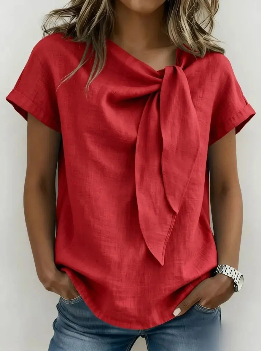 Women's Summer Short Sleeve Casual T-Shirt - Cotton Blend Lightweight Everyday Top For Daily Wear hercurva