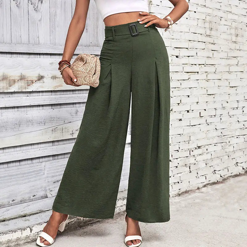 Foreign Trade High Waist Wide Leg Casual Trousers hercurva