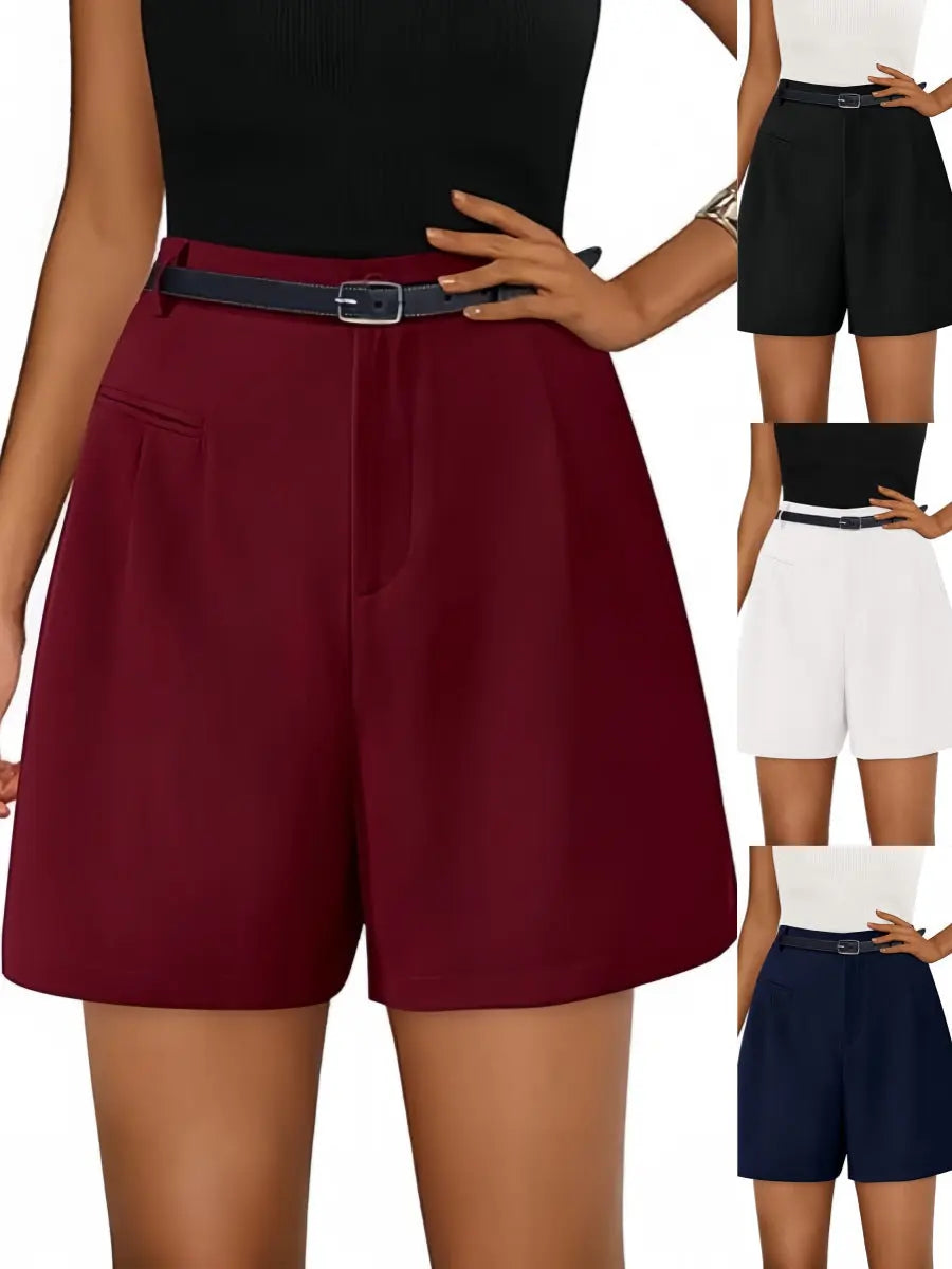 Elastic High Waist Wide Leg Casual Shorts hercurva