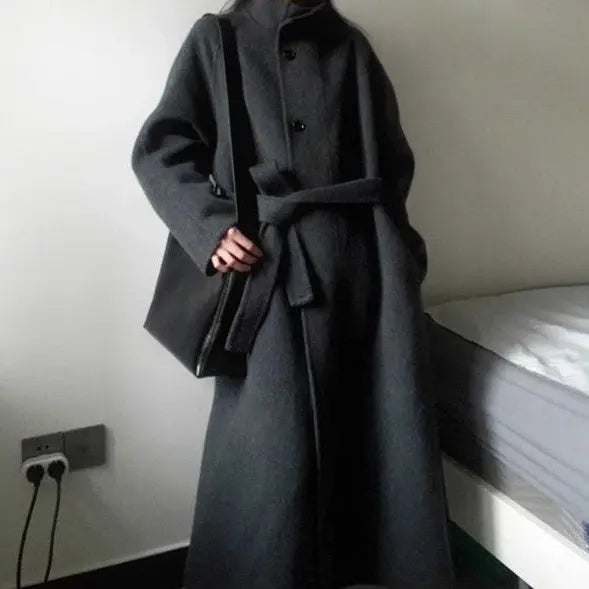 Women's New Wool Coat Petite Korean Mid-length hercurva
