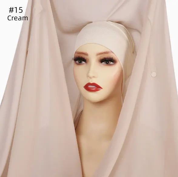 Lazy Chiffon Convenient Headscarf Magnetic Buckle Fixed hercurva