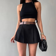 Women's Fashion Solid Color High Waist Skirt hercurva