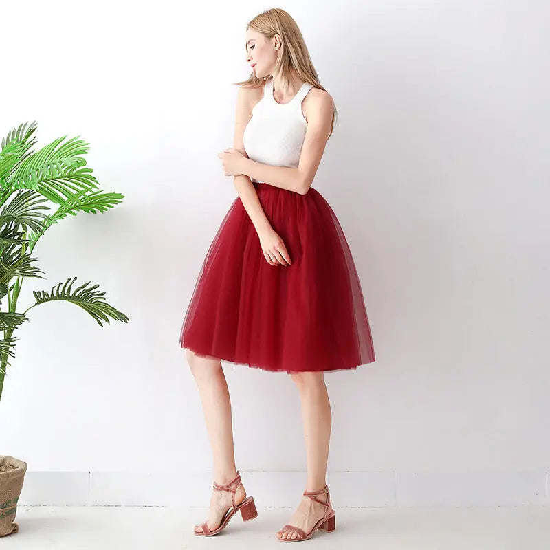 Women's solid color gauze skirt hercurva