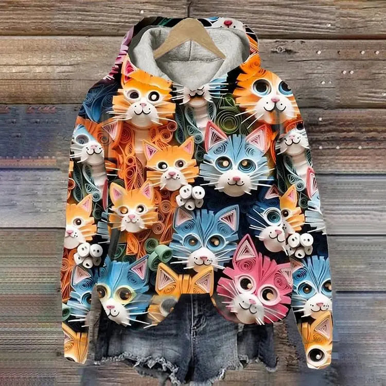 3D Digital-printed Sweatshirt For Women Loose-fitting Casual Pullover hercurva
