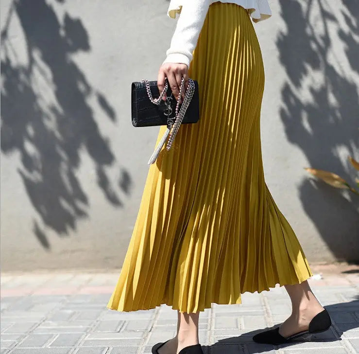 Solid color pleated skirt hercurva