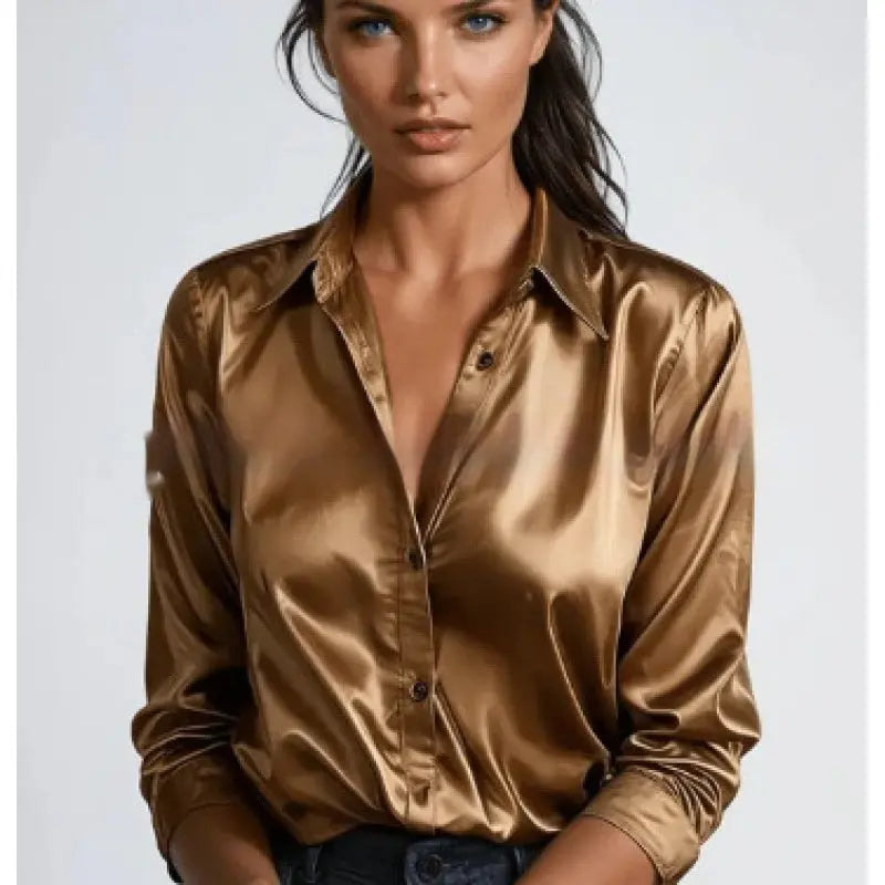 Solid-color Casual Loose-fit Women's Shirt hercurva