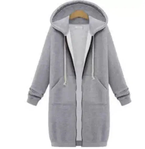 Hooded Long-sleeved Winter Sweater Women's Jacket In A Long Thick Shirt hercurva
