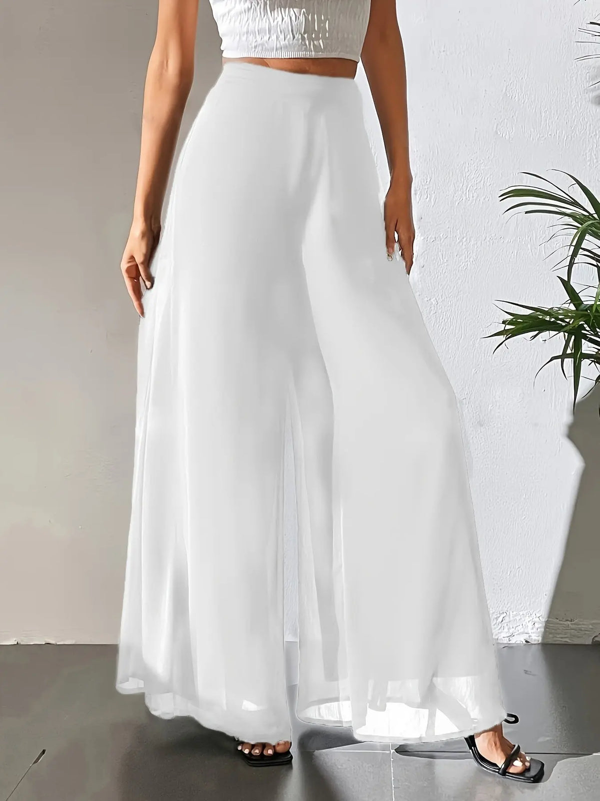 Casual Chiffon Wide-leg Pants Loose Trousers hercurva