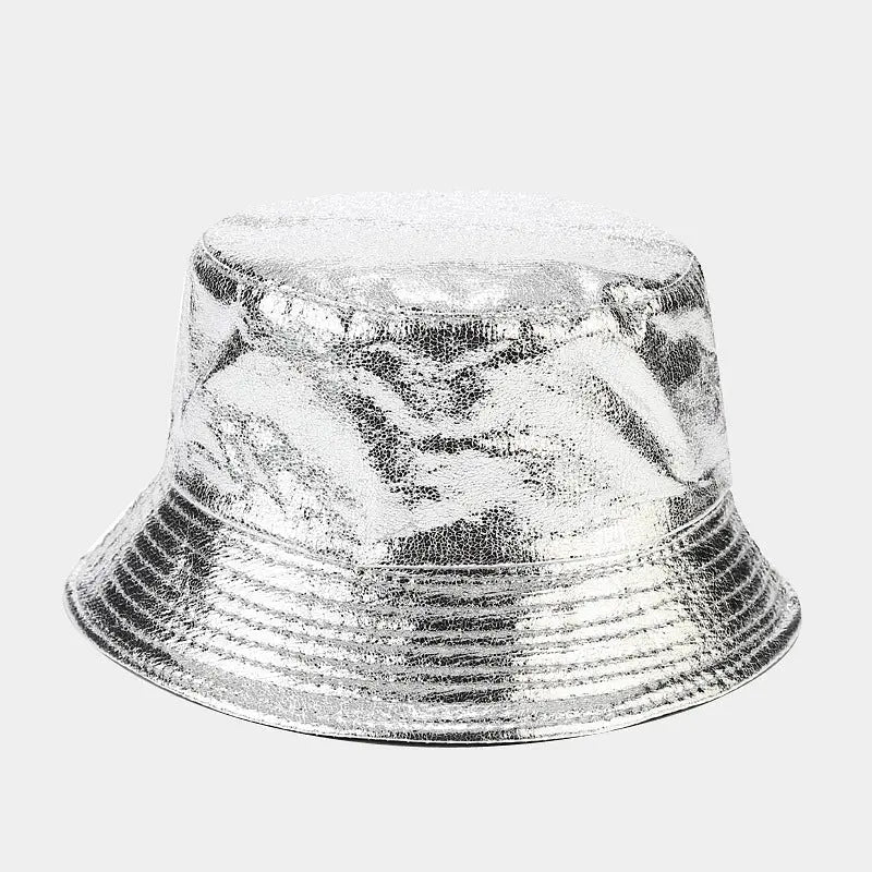 New Lacquer Leather Fisherman Hat Female Creativity hercurva