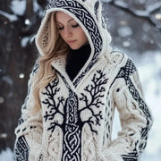 Women's Skin-friendly, Anti-pilling Knitted Cardigan With A Round Neckline, Loose Fit, And Long Length hercurva