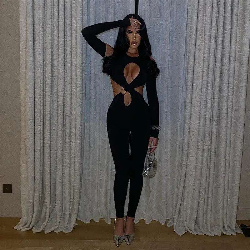 Women's cut-out patchwork bodysuit hercurva