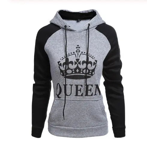 Printed Hooded Couple Sweatshirt hercurva