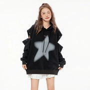 American-style XINGX Printed Distressed Detachable Sweater Autumn Couple Loose Top hercurva