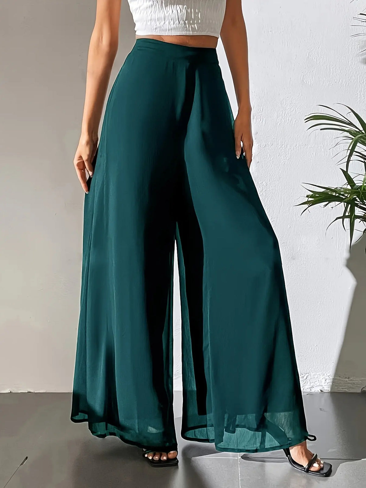 Casual Chiffon Wide-leg Pants Loose Trousers hercurva