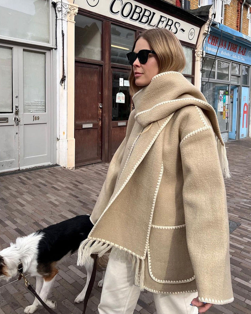 SUMA - Hepburn Style Woolen Cape Coat RSA11568