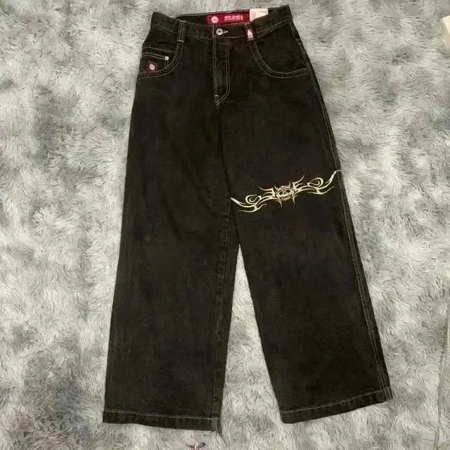 Men's American Retro Printed Washed Jeans hercurva