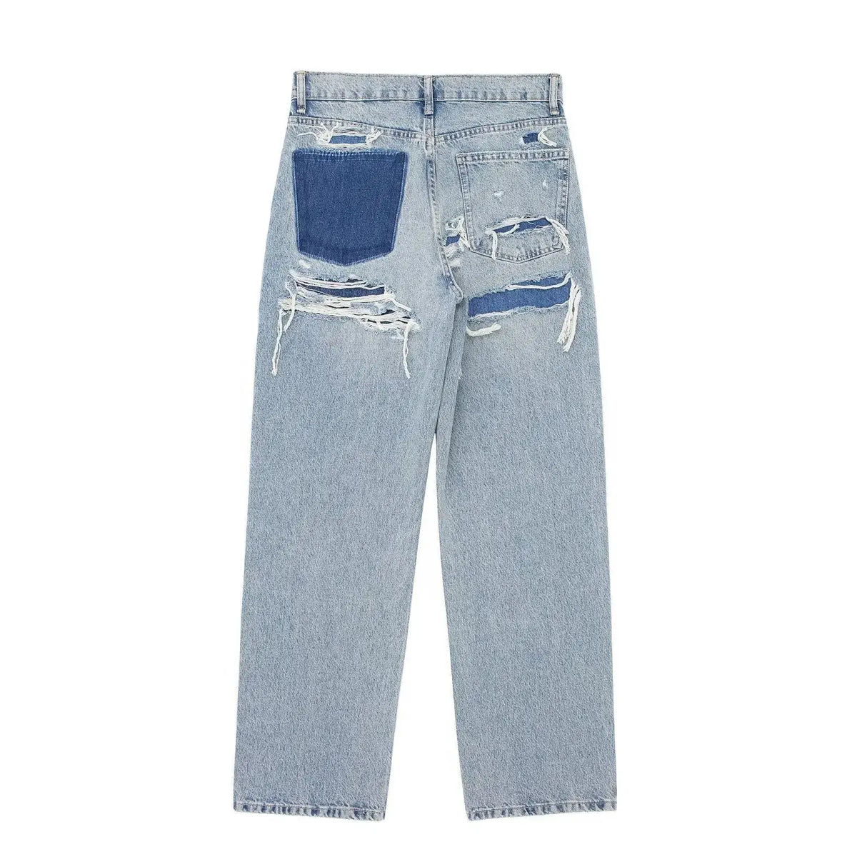 Women's Perforated Hole Decoration Loose Jeans hercurva