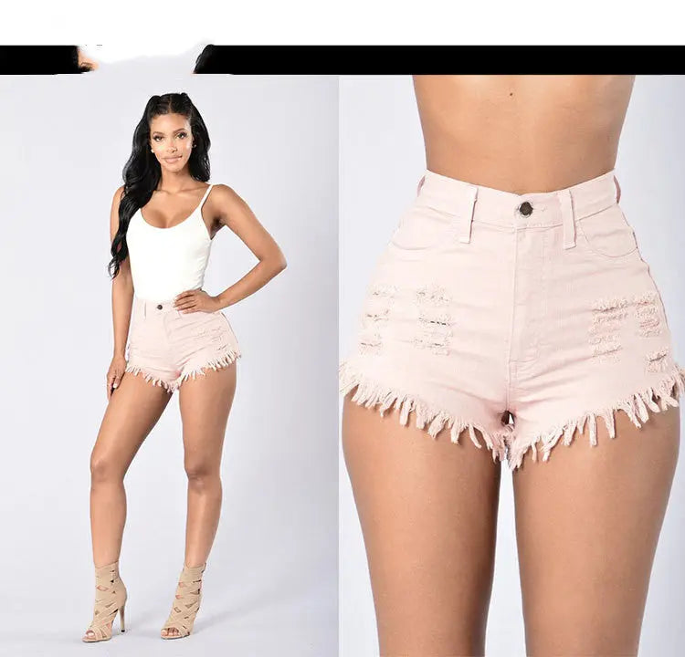 Stretch Sexy Frayed Denim Shorts Women's Hot Pants hercurva