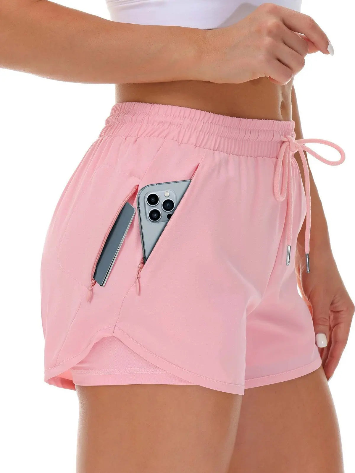 Women's Sports Shorts Running Yoga Fake Two Pieces hercurva