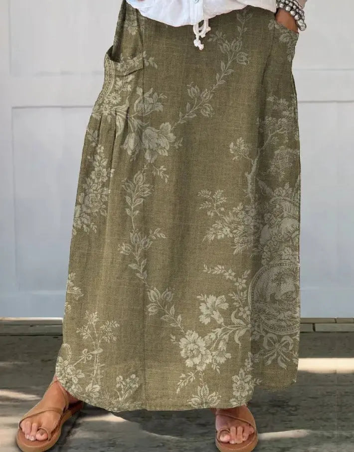Women's Retro Element Printed Skirt hercurva