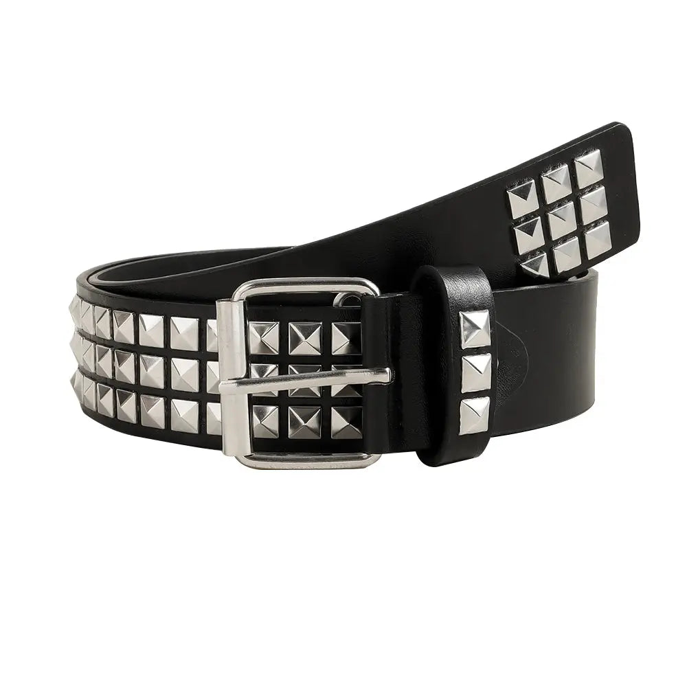 Rivet Belt Rock Trend Punk Bullet Black Belt Men And Women Personality Fashion Hip-hop Accessories hercurva